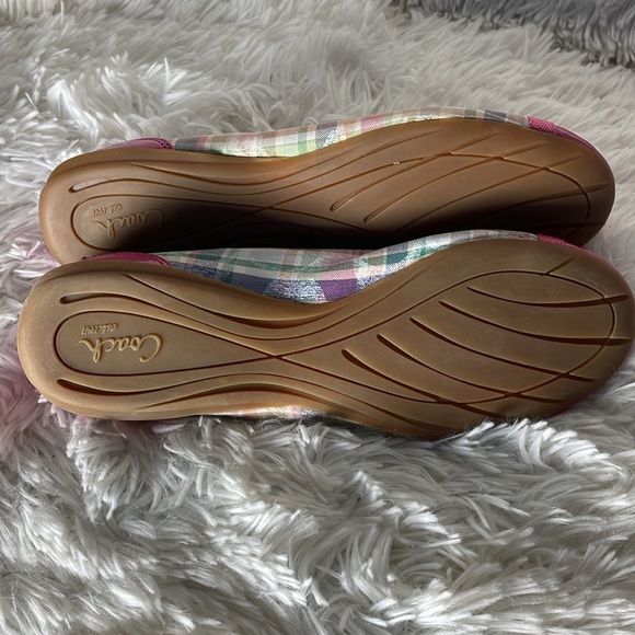 Coach Cecile Canvas Signature Logo Pink Leather Cap Toe Ballet Flats Size 8 - Picture 6 of 6